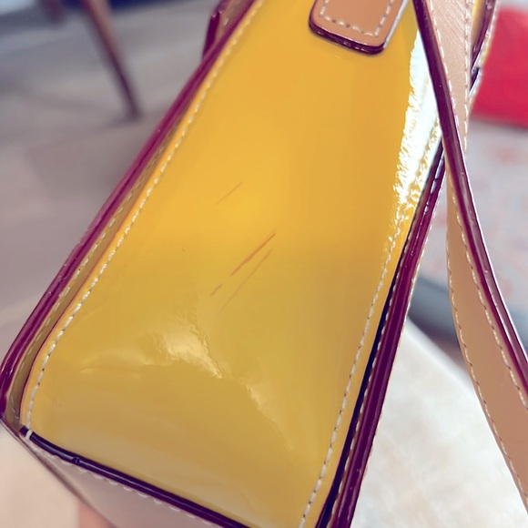 Frances Valentine, yellow shiny crossbody. - Picture 6 of 6